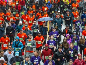 Over 35,000 people participated in the 2023 Vancouver Sun Run on Thursday, battling poor weather conditions to finish the 10K race.