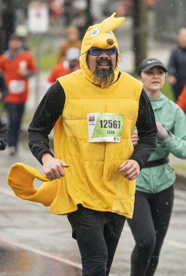 Leon Lee dresses up for the 2023 Sun Run in Vancouver on April 16, 2023.