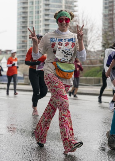 Ashley White dresses up for the 2023 Sun Run in Vancouver on April 16, 2023.