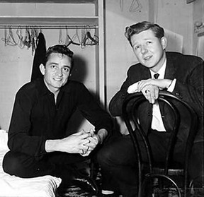 Red Robinson with singer Johnny Cash.