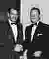 1968 file photo of Vancouver Sun columnist Denny Boyd (left) with an unknown man.