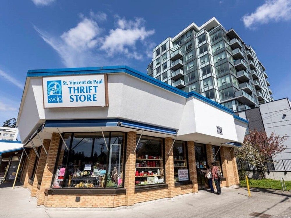 A thrift store run by Saint Vincent de Paul is closed due to concerns about RidgeView Place. DARREN STONE, TIMES COLONIST