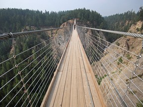 Spanning 140 metres long and 130 metres high, the Golden Skybridge is Canada’s highest suspension bridge.