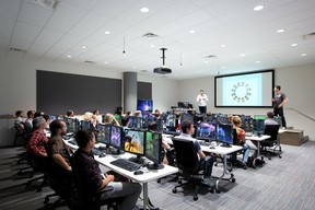 Animators being briefed at Sony Imageworks studios in Vancouver.