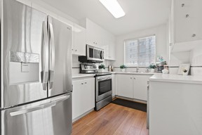 Contemporary design in the kitchen at 504 - 420 Carnarvon Street, New Westminster.