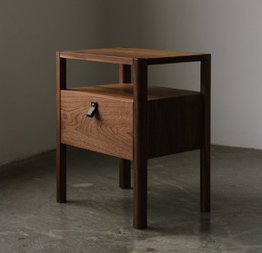 Side table by Vancouver-based Whim Woodworks.