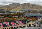The University of Utah campus is viewed from Rice-Eccles Stadium in Salt Lake City, Utah, Oct. 23, 2018. 
