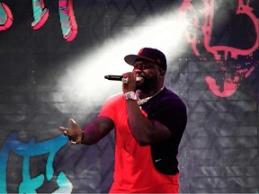 Rapper Curtis James Jackson III, a.k.a. 50 Cent, performs on stage during the Iconica Sevilla Fest at the Plaza de Espana in Seville on Sept. 22, 2022.