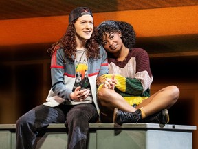 Jade McLeod and Lauren Chanel in the North American tour of Jagged Little Pill.