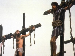 Terry Jones, Eric Idle and Graham Chapman in Monty Python's Life of Brian (1979).