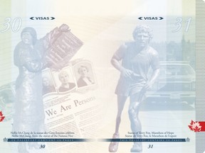 The watermarked Terry Fox image in the former Canadian passport.