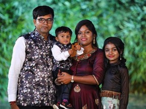 Jagdish Baldevbhai Patel (left to right), son Dharmik Jagdishkumar Patel, wife and mother Vaishaliben Jagdishkumar Patel and daughter Vihangi Jagdishkumar Patel are shown in a handout photo.