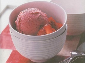 It takes five minutes to prepare this fresh Instant Strawberry Ice Cream and an hour for it to freeze.