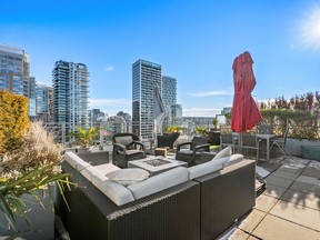 Vancouver condo patio with downtown views
