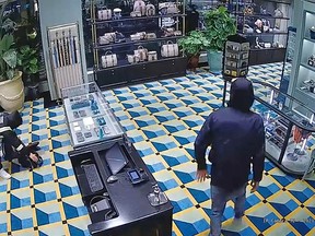 Surveillance video of robbery
