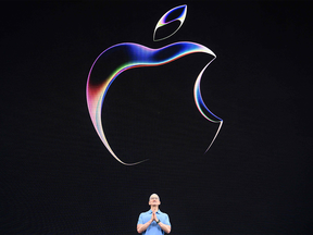 Apple chief executive Tim Cook speaks during Apple's Worldwide Developers Conference (WWDC) at the Apple Park campus in Cupertino, Calif., on June 5.