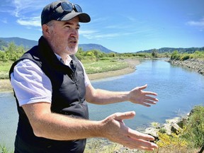 Tom Reid of Nature Trust B.C. atop a dike at the Cowichan Estuary, which will be the focus of Vancouver Island's largest restoration project this summer.