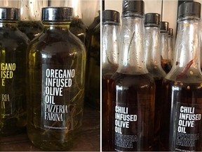 olive oil products from Pizzeria Farina and Farina a Legna