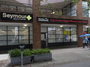 Picture of the urgent care centre operated by Seymour Health at 1290 Hornby Street in Downtown Vancouver.