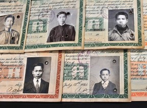 Examples of some of the many forms used to keep track of and categorize Chinese Canadians, starting in 1924.