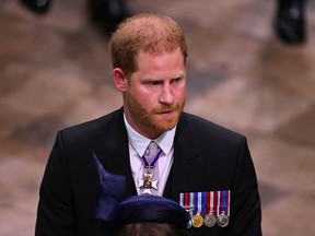 Prince Harry at King Charles' coronation.