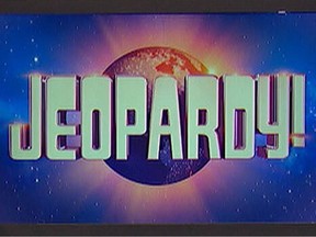 The Jeopardy! logo is pictured in this file photo.
