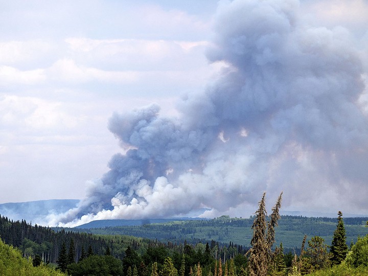  File photo of the Donnie Creek wildfire burning north of Fort St. John, B.C.