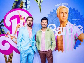 Ryan Gosling and Simu Liu pictured during a Press Day in June 2023.