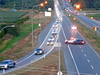 Northbound traffic on Highway 99 at King George Blvd. is blocked due to the police incident on Tuesday night.