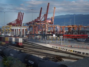 There no activity at the Centerm Container Terminal in Downtown Vancouver as striking International Longshore and Warehouse Union Canada workers picket at the port.