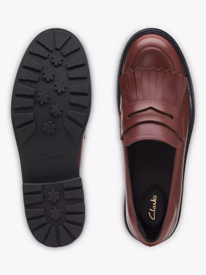 Clarks store burgundy loafers