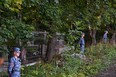 Russian National Guard (Rosgvardiya) servicemen stand guard at the Porokhovskoye cemetery where Wagner private mercenary group chief Yevgeny Prigozhin, who was killed in a private jet crash in the Tver region last week, was buried, in Saint Petersburg on August 29, 2023.