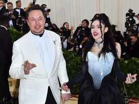 SpaxeX founder Elon Musk with Canadian musician-singer Grimes in 2018.