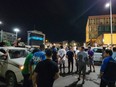 Protesters rally in front of the prime minister's offices to protest news of a meeting between Libya's foreign minister and her Israeli counterpart a week earlier in Rome, in Tripoli early on August 29, 2023.