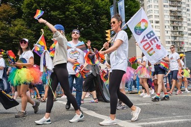 Thousands of people took part in the annual Pride Parade in Vancouver on Aug. 6, 2023. The parade started at the intersection of Denman and Davie streets, near English Bay, and proceeded down Beach Avenue and Pacific street to Concord Community Park near Science World.