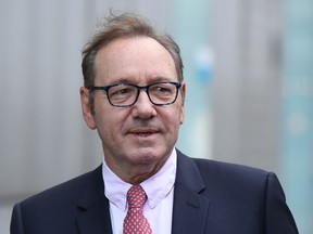 Kevin Spacey arrives at Southwark Crown Court as the jury deliberate on his sexual assault trial on July 26, 2023 in London, England. The U.S. actor is on trial in the UK, accused of sexual assaults on men during his time as Artistic Director of The Old Vic Theatre.