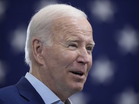 President Joe Biden speaks at the Arcosa Wind Towers, Wednesday, Aug. 9, 2023, in Belen, N.M. Biden is making the case that his policies of financial and tax incentives have revived U.S. manufacturing.