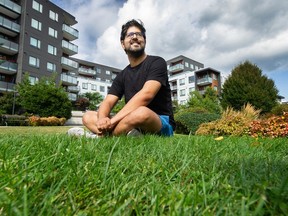 VANCOUVER, BC - August 30, 2023 - Sahil Bhandari in Vancouver, BC., August 30, 2023. Explainer on petrichor; how our senses / moods are affected by fresh rainfall after summer drought. (Arlen Redekop / Postmedia staff photo) (Story by Dan Fuming) [PNG Merlin Archive]