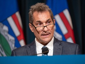 Dr. Mark Joffe, chief medical officer of health, speaks at a press conference regarding the E. coli outbreak in Calgary daycare centres at McDougall Centre on Tuesday, September 12, 2023.