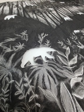 Sarah Ronald's The Transfer of Landsharks is on display with Precipice: Changing the Course of the Extinction Crisis in BC at Alternatives Gallery Sept. 15-23.