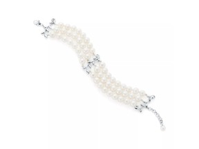 Paloma Picasso olive leaf three-row pearl bracelet, $2,800 at Tiffany & Co., tiffany.ca.