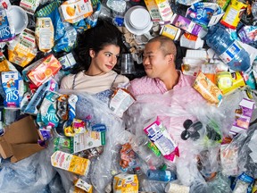 Marianna Zouzoulas and Terrence Zhou star in Studio 58's garbage-strewn production of The Tempest, Oct. 5-22.