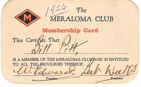 A membership from 1926 card for Vancouver's Meraloma Club. - Submitted photo: Meraloma Club