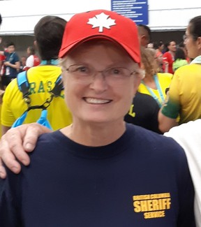 Former B.C. Sheriff Shauna Quigley at the World Police and Fire Games in 2023. The job had gotten more dangerous with little change in pay, she says.