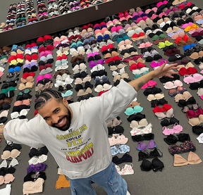 Drake shows off his massive bra collection.