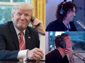 The co-hosts eventually came clean and told former President Trump he was on a radio show.