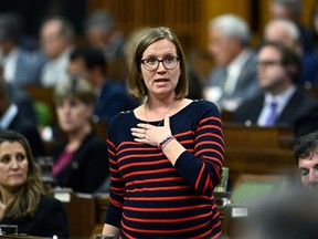 Government House leader Karina Gould speaks in the House of Commons on Monday, September 25, 2023.