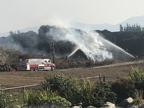 Fire at an unauthorized composting facility on farmland in Abbotsford.