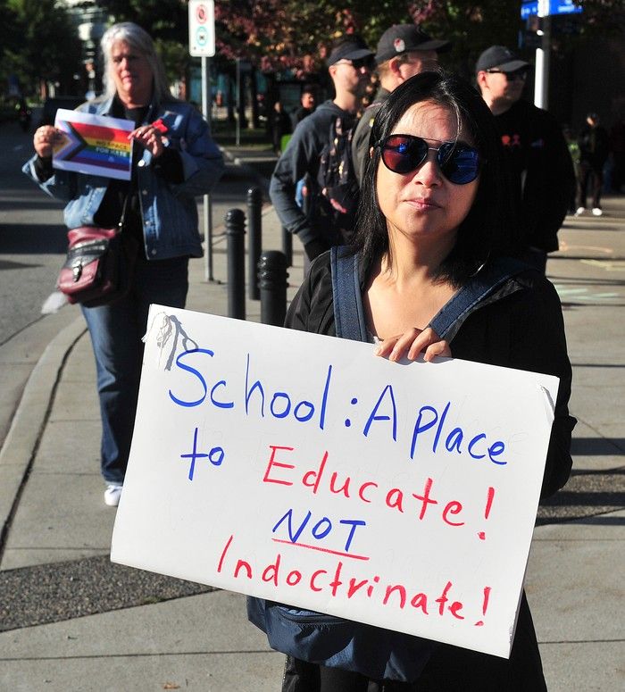 Several arrests in B.C. at duelling SOGI protests | Vancouver Sun