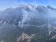 The Spetch Creek wildfire burns near Pemberton, B.C. in this recent handout photo. The BC Wildfire Service says crews are responding to two "highly visible" out of control wildfires in the Pemberton, B.C., area. It says both will likely remain visible throughout the weekend due to forecasted windy conditions.